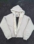 Winter Hooded Short Fur Collar Coat / JACKET