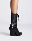 Women's Retro Chunky Heel Boots - Pointed Toe High Heel Ankle Boots