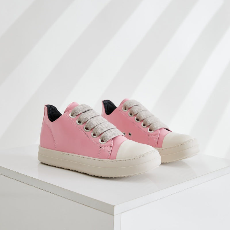 🎀 Candy Lace-Up: Women’s Chunky Sole Sneakers