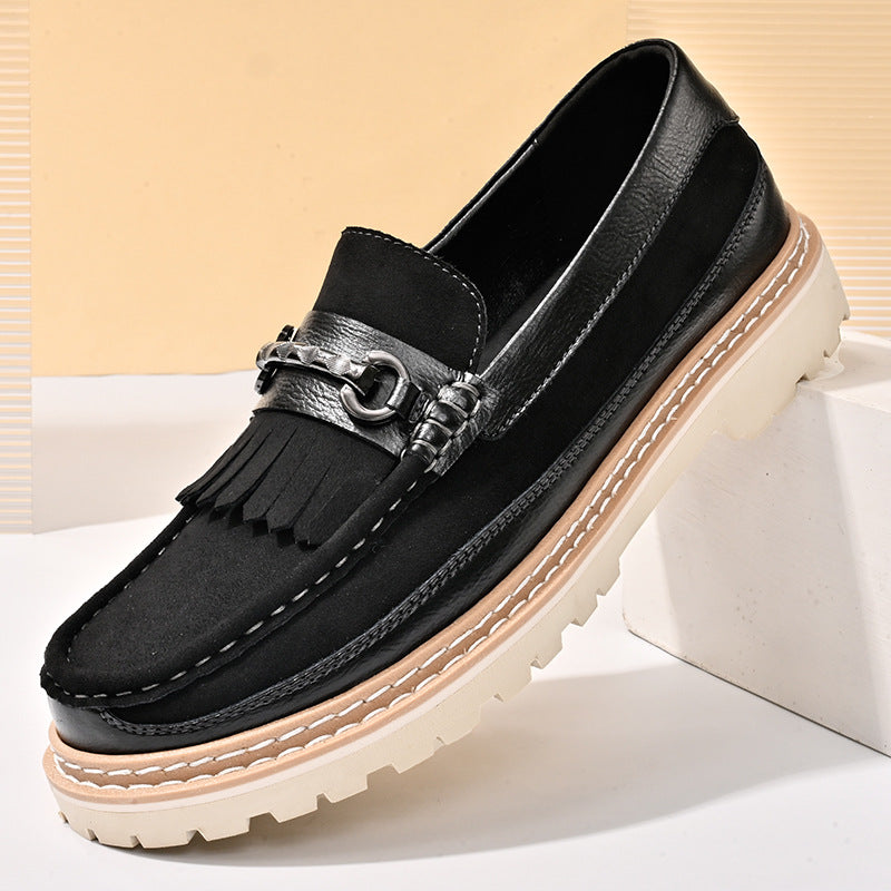 Men’s Genuine Leather Shoes - Suede &amp; Leather Low-Heel Loaf