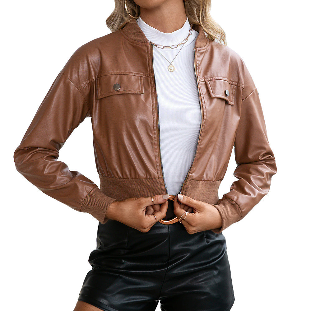 PU Motorcycle Leather Jacket  Top Women AliFinds