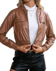 PU Motorcycle Leather Jacket  Top Women AliFinds