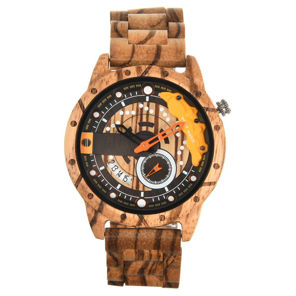 Personal Leisure Quartz Large Dial Men&#39;s Wooden Watch AliFinds