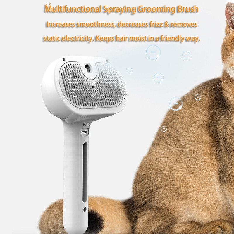 Pet Comb Self Cleaning Pets Hair Remover Brush For Dogs Grooming Tools Dematting Comb Built-in Mist Humidifier Pet Products AliFinds