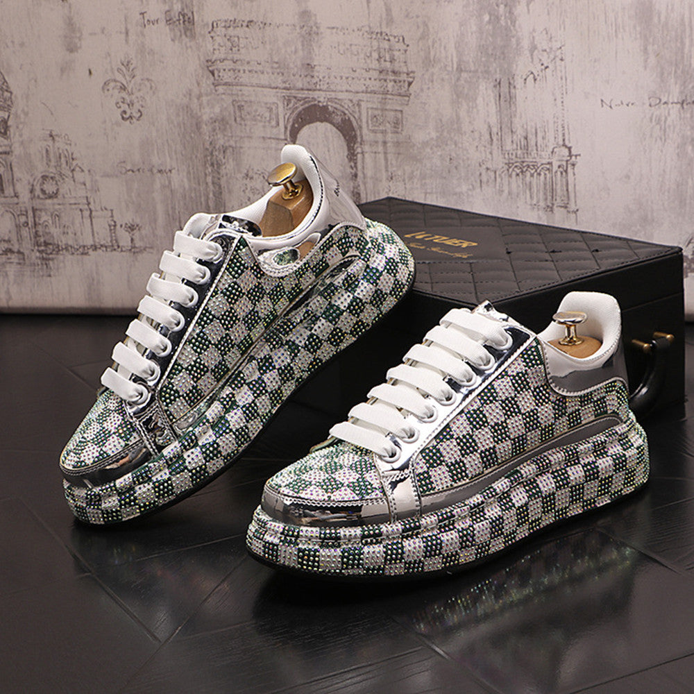 Platform Shoes Men's Fashion Rhinestone Tide Platform Shoes AliFinds