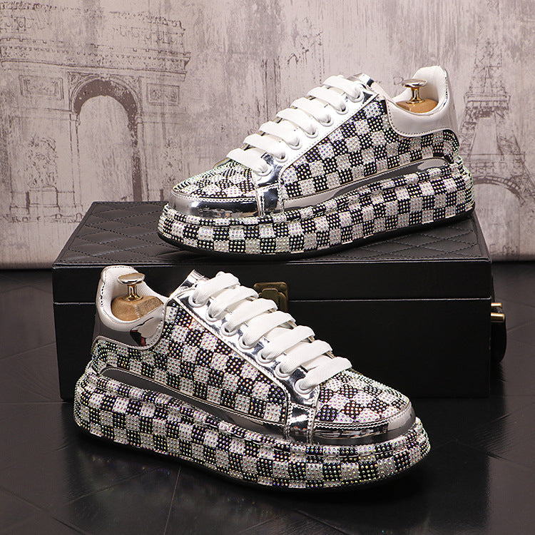 Platform Shoes Men&#39;s Fashion Rhinestone Tide Platform Shoes AliFinds