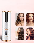 Rechargeable Automatic Hair Curler Women Portable Hair Curling Iron LCD Display Ceramic Curly Rotating Curling Wave Styer AliFinds