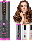 Rechargeable Automatic Hair Curler Women Portable Hair Curling Iron LCD Display Ceramic Curly Rotating Curling Wave Styer AliFinds