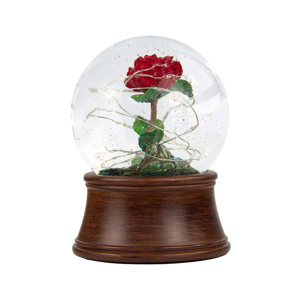 Resin Rose Preserved Flower Snowflake Ball Music Box AliFinds