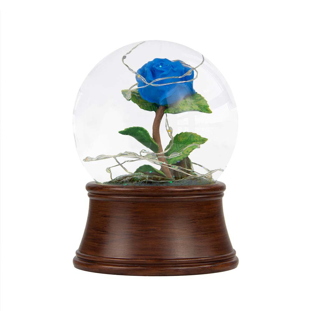 Resin Rose Preserved Flower Snowflake Ball Music Box AliFinds