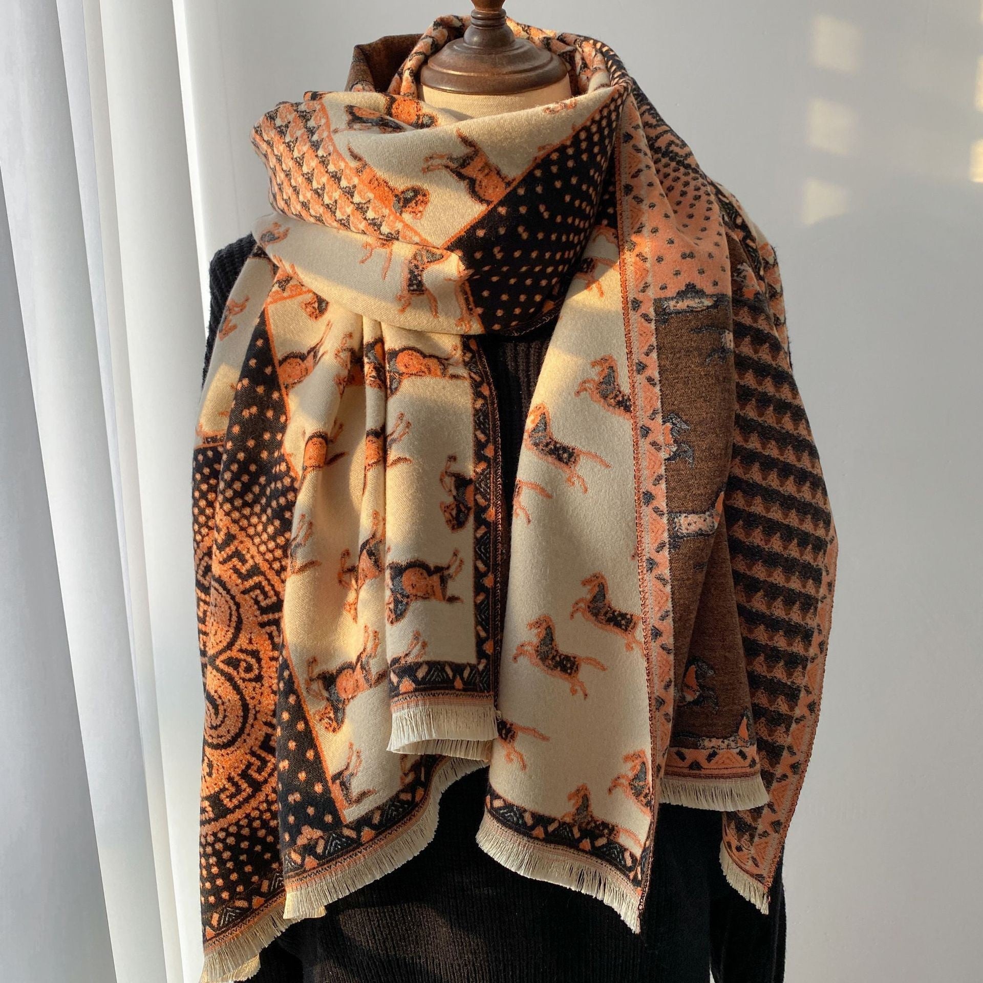 Retro Carriage Autumn And Winter New Warm Scarf For Women AliFinds