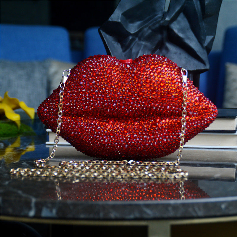 Rhinestone Bag Acrylic Lip Chain Dinner Bag Women AliFinds