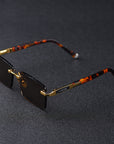 Rimless Crystal Glasses Driving Goggles Flat Mirror AliFinds