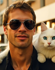 Men's Pure Titanium Sunglasses - Foldable Sports Shades (Silver/Gray Gradient)