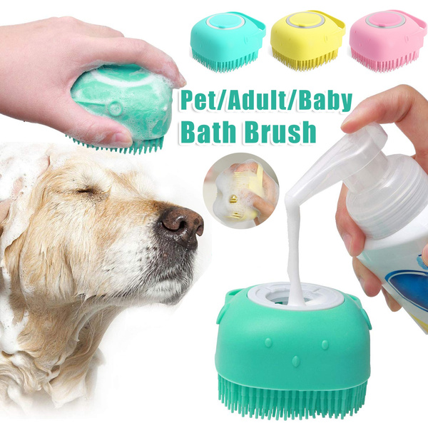 Silicone Dog Bath Massage Gloves Brush Pet Cat Bathroom Cleaning Tool Comb Brush For Dog Can Pour Shampoo Dog Grooming Supplies AliFinds