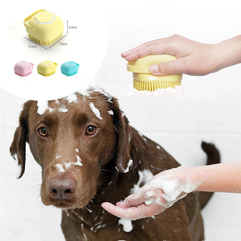 Silicone Dog Bath Massage Gloves Brush Pet Cat Bathroom Cleaning Tool Comb Brush For Dog Can Pour Shampoo Dog Grooming Supplies AliFinds