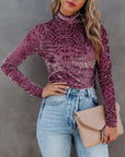 Turtleneck Velvet Burnt Bottoming Shirt Top AliFinds