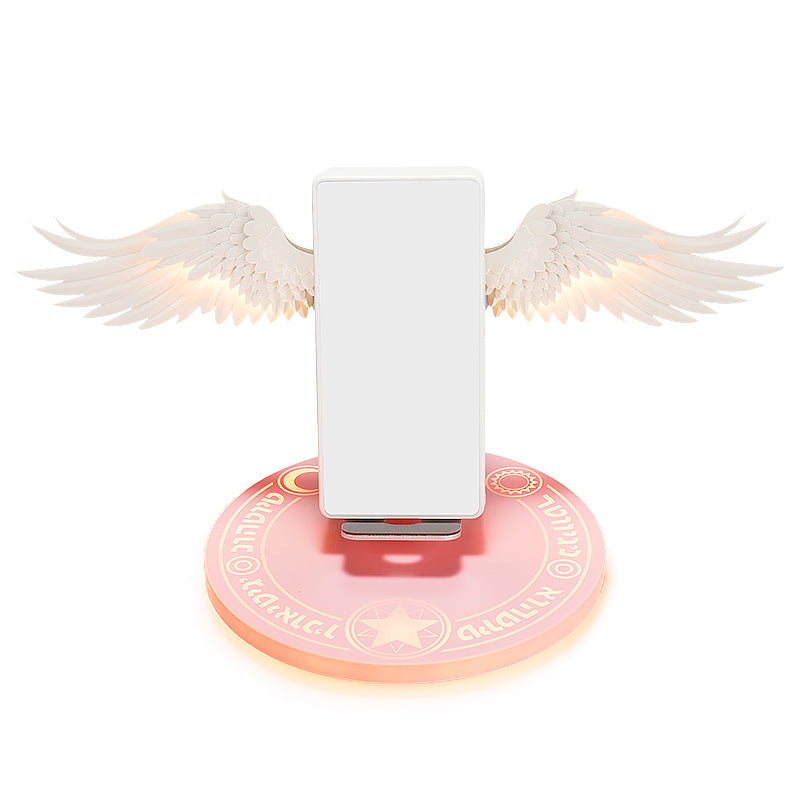 Universal Colorful LED Angel Wings Qi Wireless Charger Charge Dock For Mobile Phone Fast Charger AliFinds