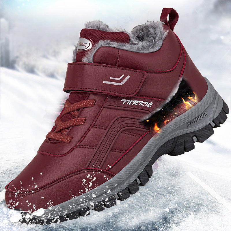 Winter Boots Women Men Warm Plush Velcro Snow Boots Climbing Hiking Shoes AliFinds