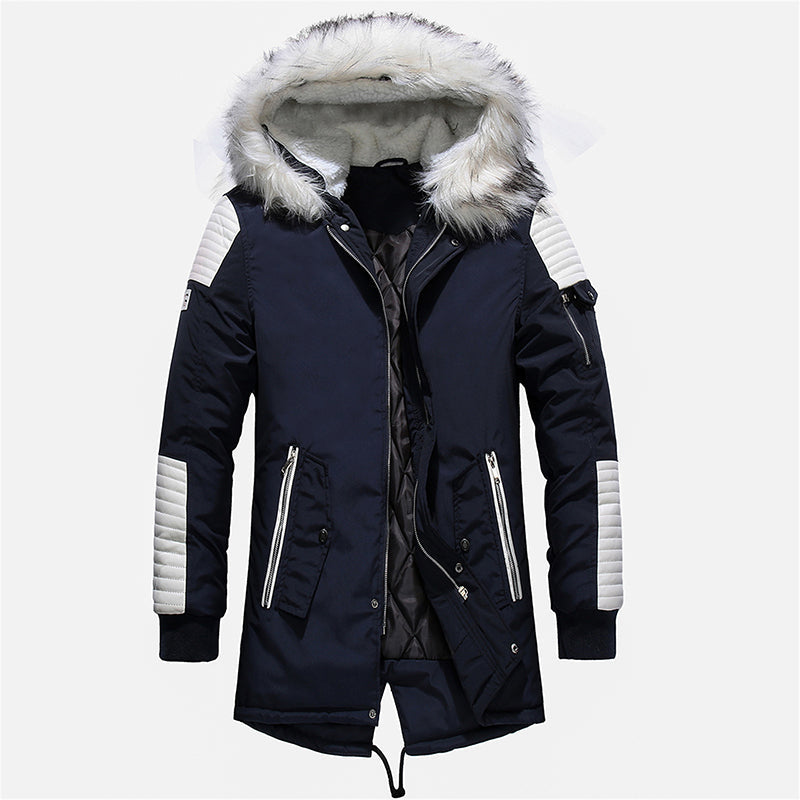 Winter Men Jacket Fur Hooded Collar Thick Warm Parka Men Coats Long Length Outwear AliFinds