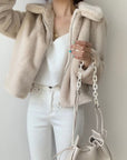 Women Thick Fur Coat Zipper Cotton AliFinds