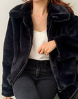 Women Thick Fur Coat Zipper Cotton AliFinds