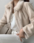 Women Thick Fur Coat Zipper Cotton AliFinds