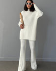 Women's Autumn And Winter Pullover Knitwear Pants Woolen Two-piece Set AliFinds