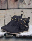 Women's Flat Buckle Martin Boots Retro AliFinds