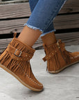 Women's Flat Buckle Martin Boots Retro AliFinds