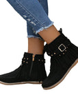 Women's Flat Buckle Martin Boots Retro AliFinds