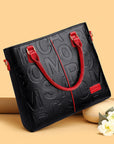 Women's Large Capacity Leather Printing Shoulder Bag AliFinds