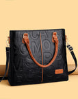 Women's Large Capacity Leather Printing Shoulder Bag AliFinds