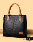 Women's Large Capacity Leather Printing Shoulder Bag AliFinds