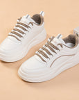 Women's New Muffin Platform White Shoes Leather Waterproof Stylish Sneaker Spring AliFinds