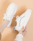 Women's New Muffin Platform White Shoes Leather Waterproof Stylish Sneaker Spring AliFinds