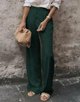 Women's Solid Color Pocket High Waist Trousers AliFinds