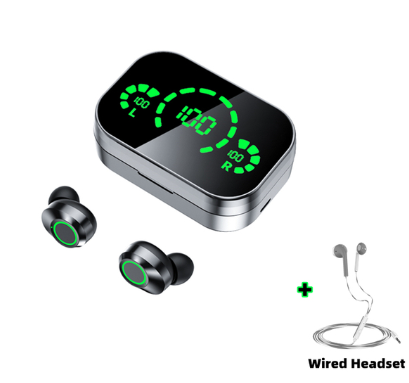 YD03 Wireless Bluetooth Headset TWS Large Screen Smart Digital Display In Ear Breathing Light AliFinds