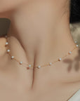 Women’s Starry Natural Freshwater Pearl Necklace – Korean-Style Meteor Shower Clavicle Chain
