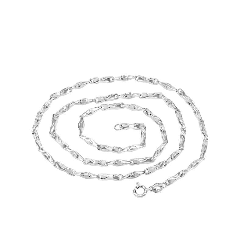 HQ S925 Sterling Silver Ingot Chain White gold plated