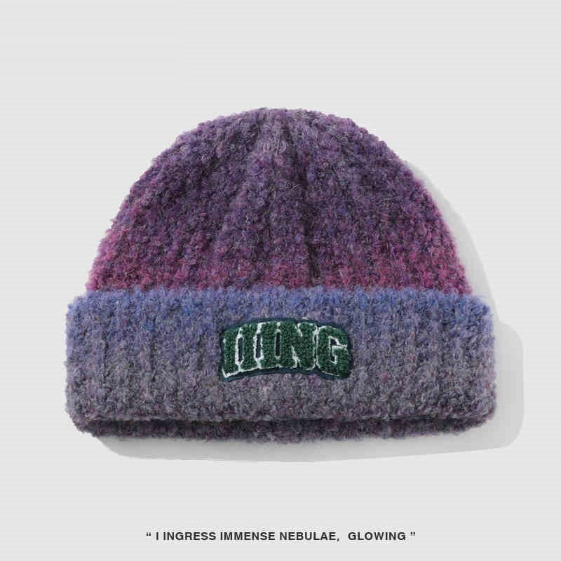 Women’s Wool Blend Vintage Gradient Knitted Hat – Cozy Warmth with Retro Charm