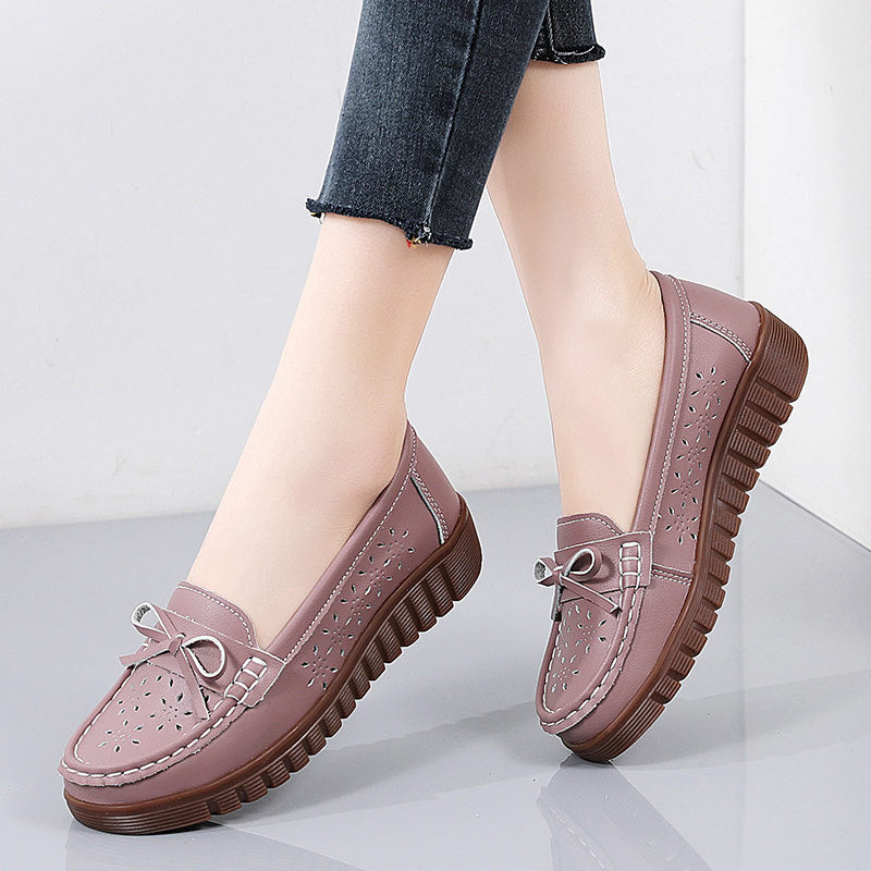 Summer Leather Breathable Women&#39;s Soft-soled Leather Shoes (3 to 7 days shipping)