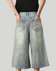 Men’s Distressed Washed Jeans – Loose Straight Fit