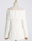 Women’s Off-Shoulder Long Sleeve Suit Coat – Elegant Spring Fashion Blazer