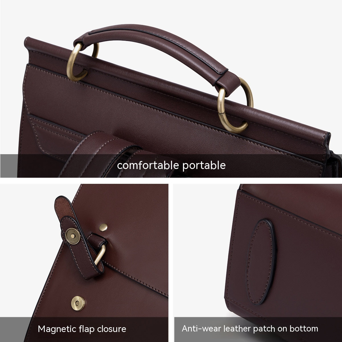 Women&#39;s Genuine Leather British College Style Computer Bag