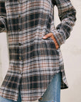 Women's Loose Casual Plush Plaid Shirt Jacket