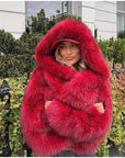 Women’s Gradient Faux Fur Coat – Thickened Autumn & Winter Street Style Jacket