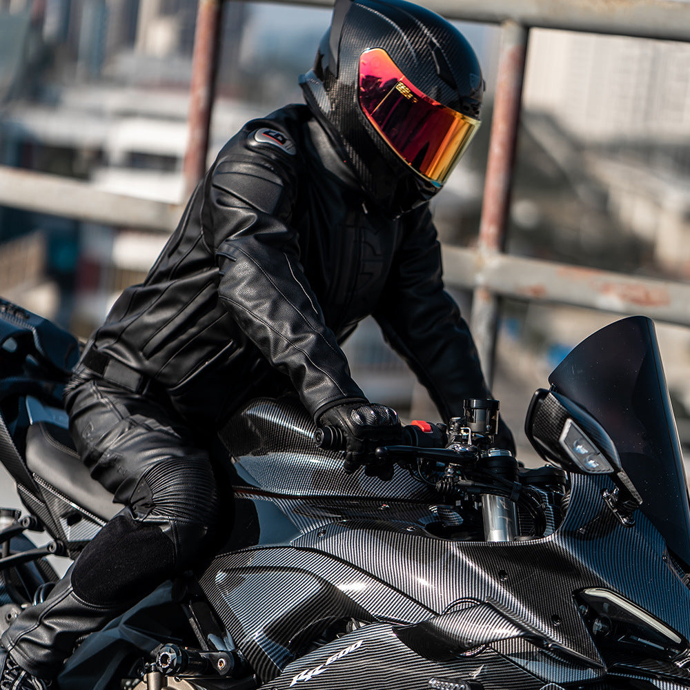 Wind-proof Motorcycle Leather Pants Suit For Men