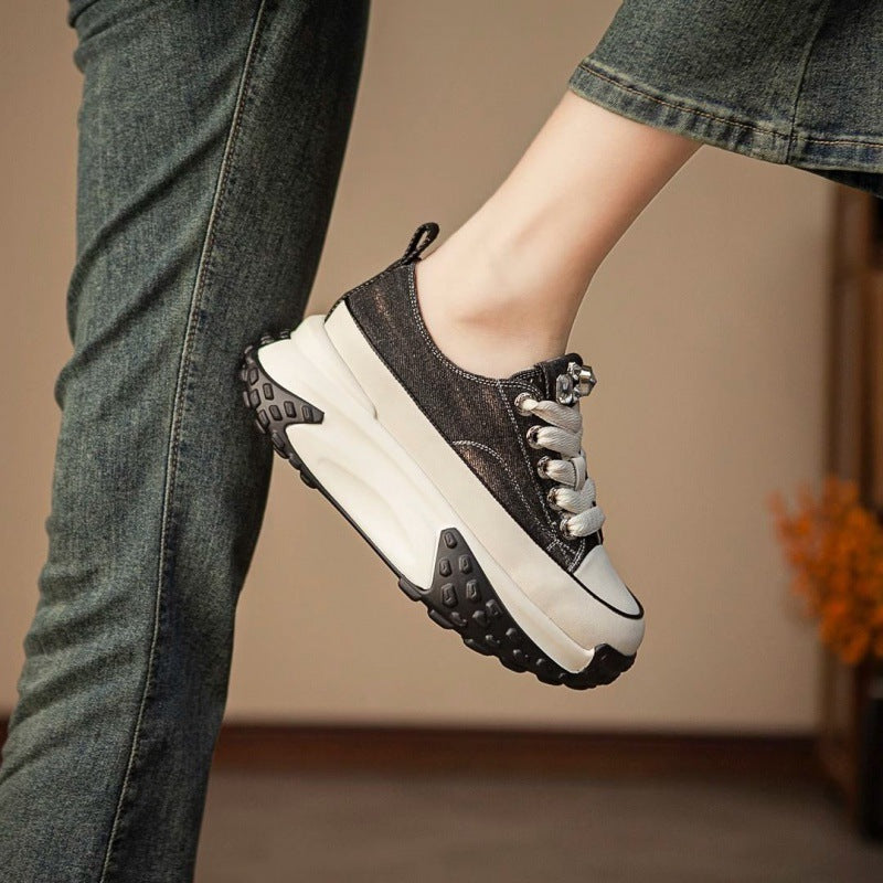Women&#39;s White Summer Shoes - Breathable Casual Sneakers - Lightweight Walking Shoes for Women