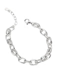 Sterling Silver Hollow Thick Chain Street Style Bracelet